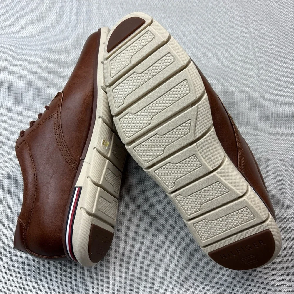 Tommy Hilfiger Brown Leather Derby Oxfords